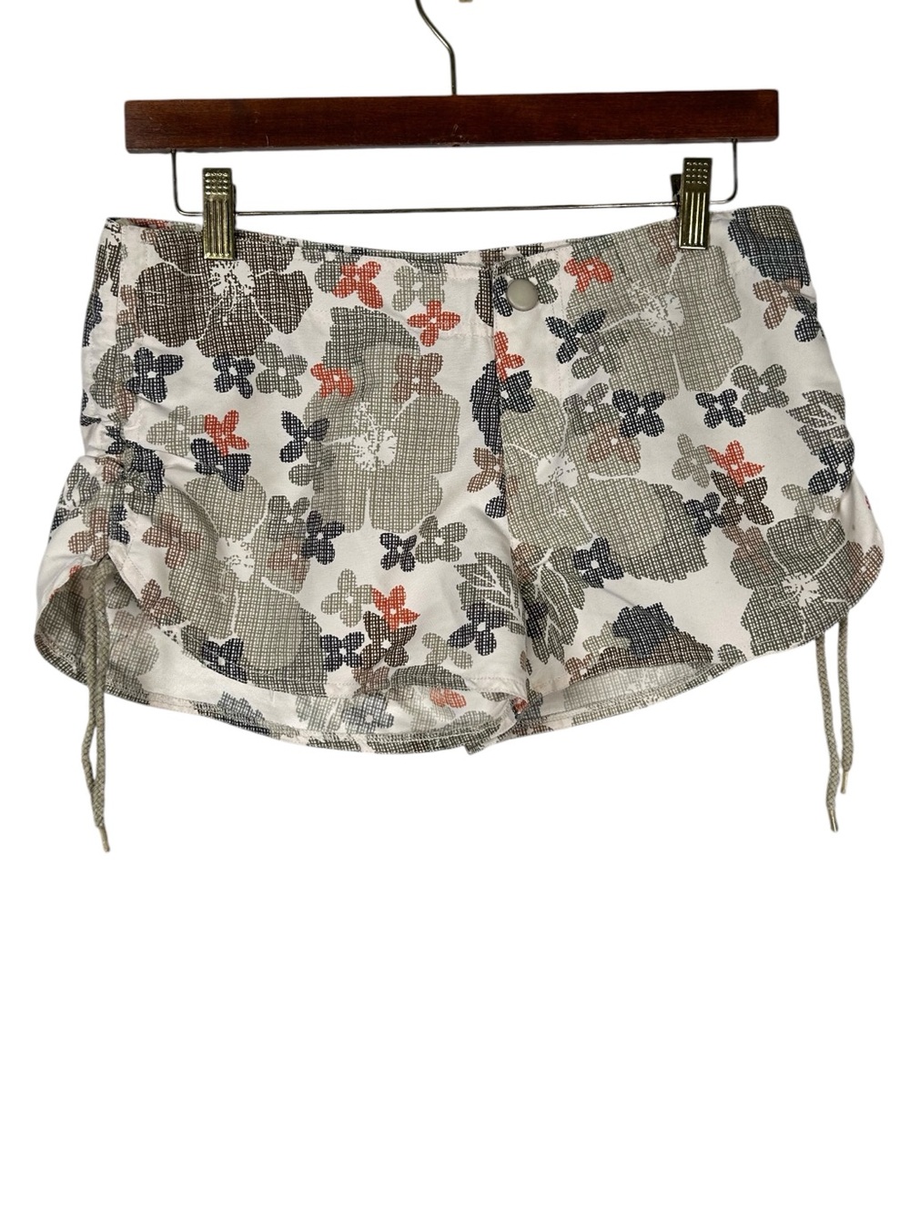 Maui Girl Board shorts Hawaiian Floral Ruched - Small